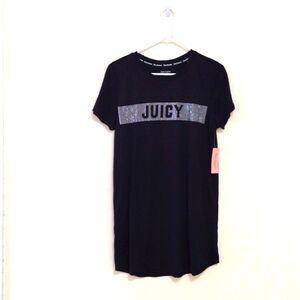Juicy Couture Black Short Sleeve Beaded Sleep Shirt Size M NWT